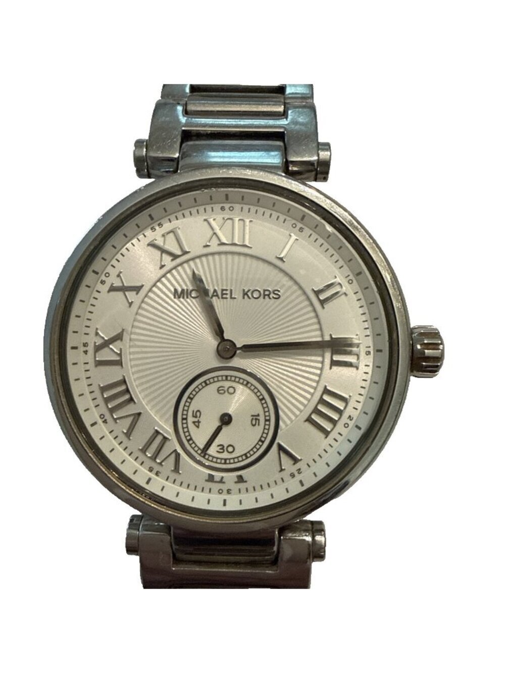 Michael Kors Skylar MK5866 Stainless Steel Analog Dial Quartz Watch NEW BATTERY